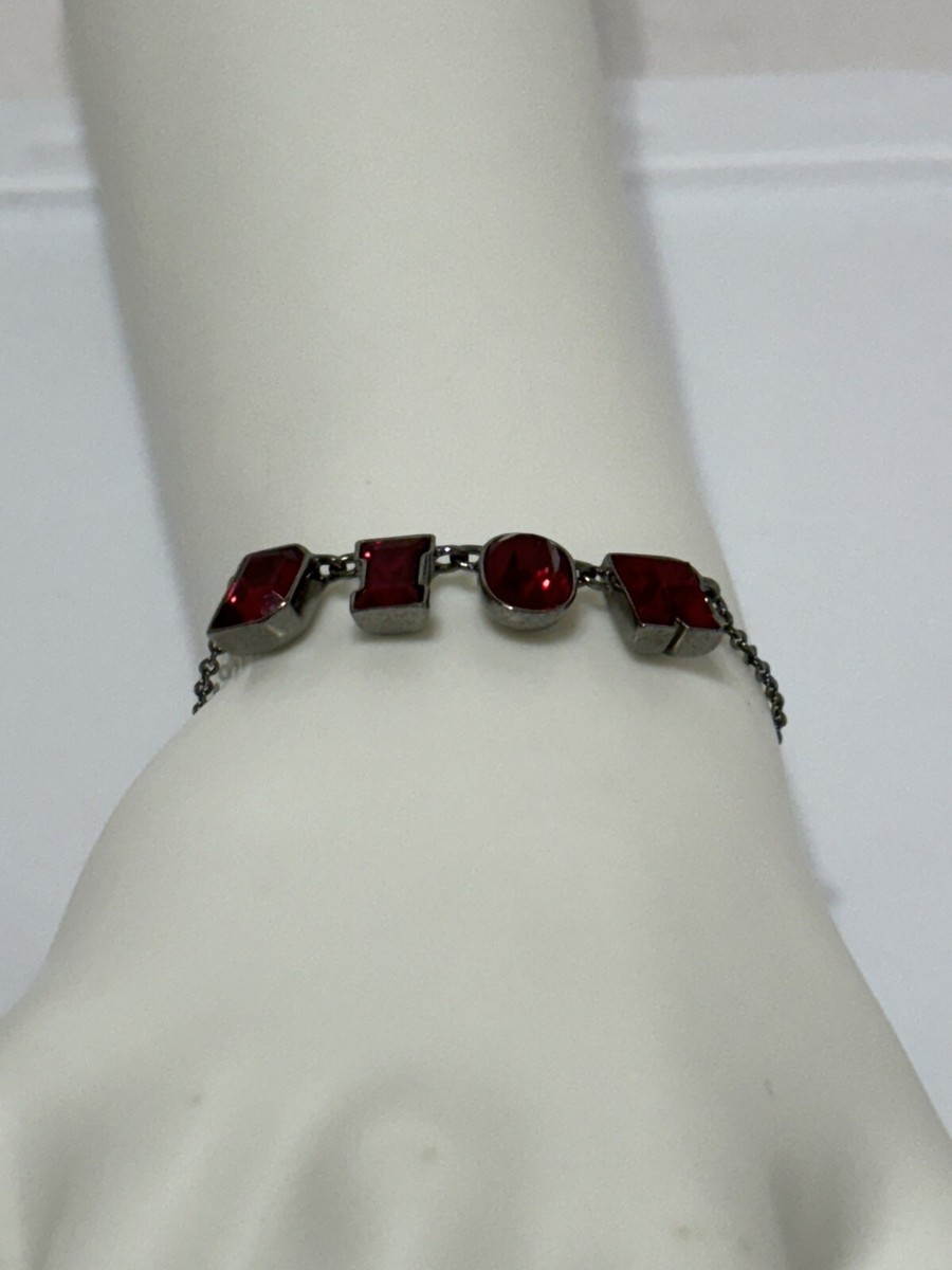 Dior スタッズ バングル　レッド Vtg CHRISTIAN DIOR BY JOHN GALLIANO RED CRYSTAL LOGO