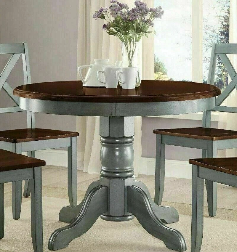 Round farm style dining table sales