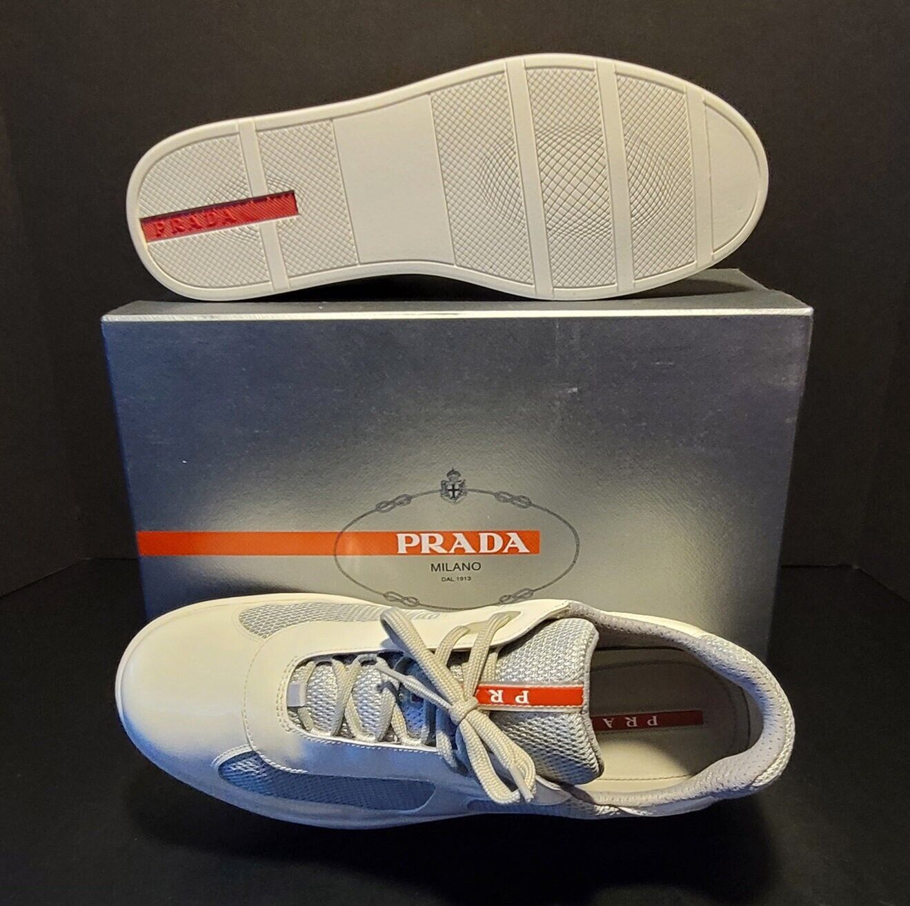 New Mens Prada Sneakers White America Cup Size 13… - image 6