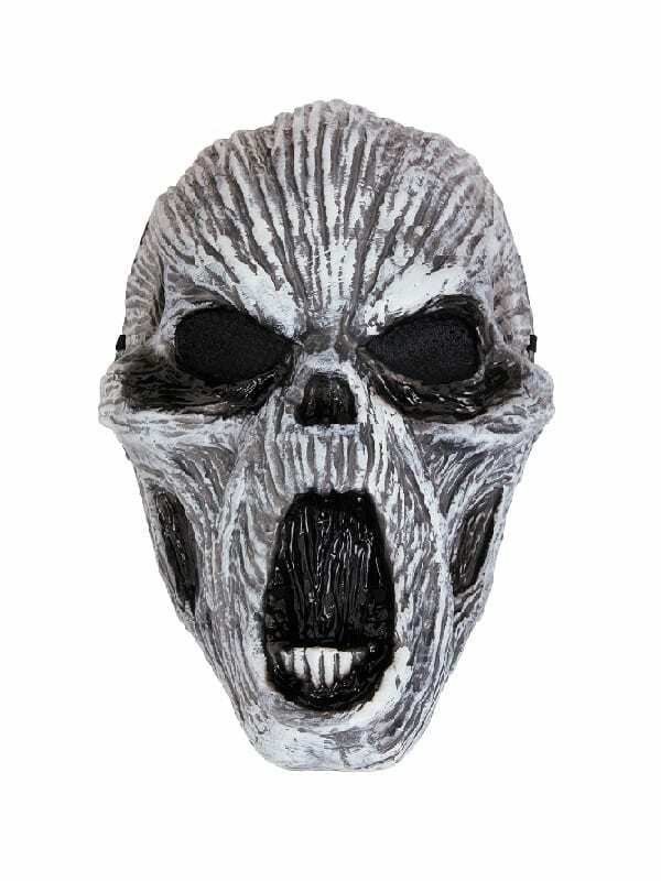 Adult Ghost Glow In Dark Plastic Mask Halloween Horror Fancy Dress Accessory New