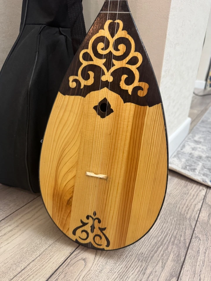 Traditional Kazakh Dombra Two-String Instrument with Ornate Design and Protectiv - Image 2 of 4