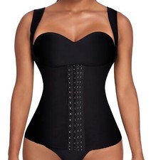 Womens Underbust Corset Waist Trainer Vest for Weight Loss Body ShaperBlack-v...