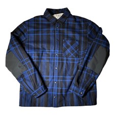 Aztech Mountain Cobalt Blue Padded Flannel Over shirt XXL Wool Blend