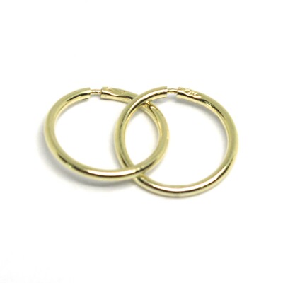 OHRRINGE WEISS- ODER GELB- ODER ROSEGOLD 750 18K, MINI KREIS, DURCHMESSER 10 MM