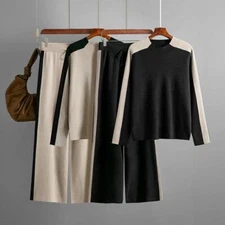 Women's Casual Sport Youth Suit Two Piece Long Sleeves Tops Pants Sets Tracksuit