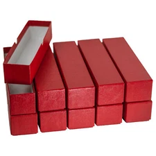 10 Coin Shield 9" Single Row Red Storage Box Flips Holder Boxes Premium 2x2x9