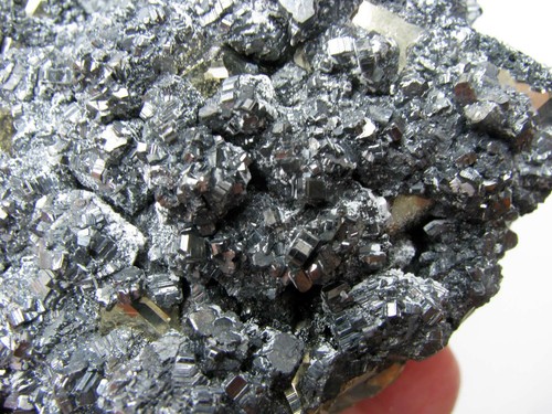 BOURNONITE BRILLIANT CRYSTALS scattered on OCTAHEDRAL PYRITE as MATRIX from PERU - Picture 9 of 12