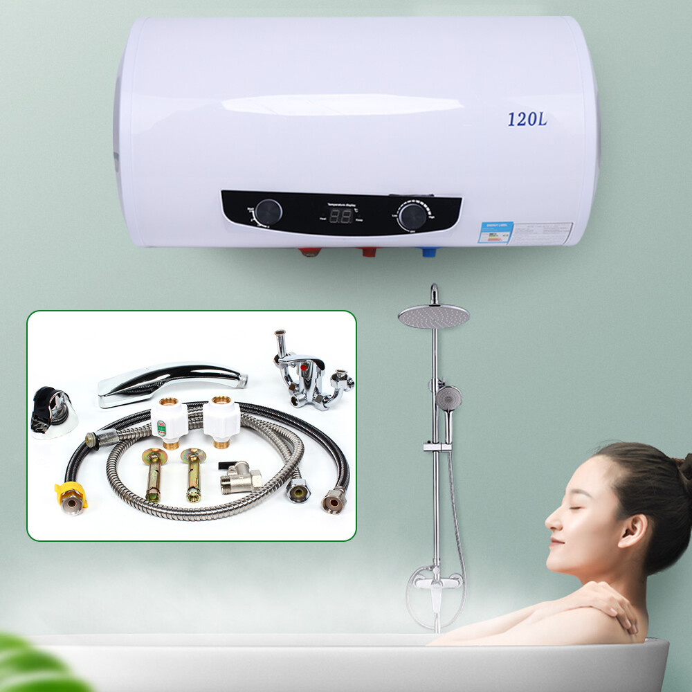 120L Horizontal Electric Shower Water Heater Tank Boiler + Hand Shower Set  220V | eBay