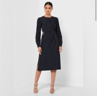 TED BAKER Sz 0/2-US Navy Aminna Utility Dress Long Sleeve Midi NWT | eBay TED BAKER Sz 0/2-US Navy Aminna Utility Dress Long Sleeve Midi NWT | eBay