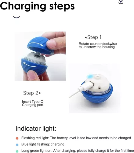 Palla giocattolo elettronica USB Smart Dog interattiva animale domestico automatico palla in movimento regalo - Foto 10 di 20
