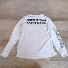 PINK Irish Shamrock Long Sleeve Shirt Womens SZ S St. Patricks Sequins Happy Hou