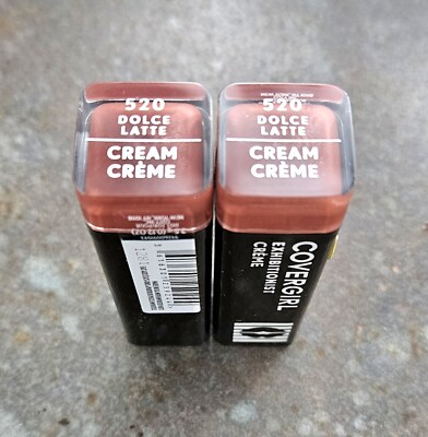 3 tubes Covergirl #520 DOLCE LATTE Exhibitionist Cream Lipstick 0.12 oz. ea