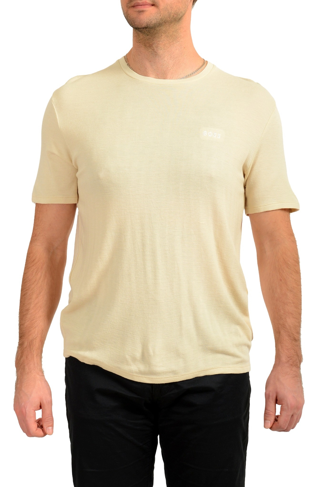 Мужская футболка Hugo Boss в рубчик в полоску с коротким рукавом в рубчик US M IT 50 9990₽