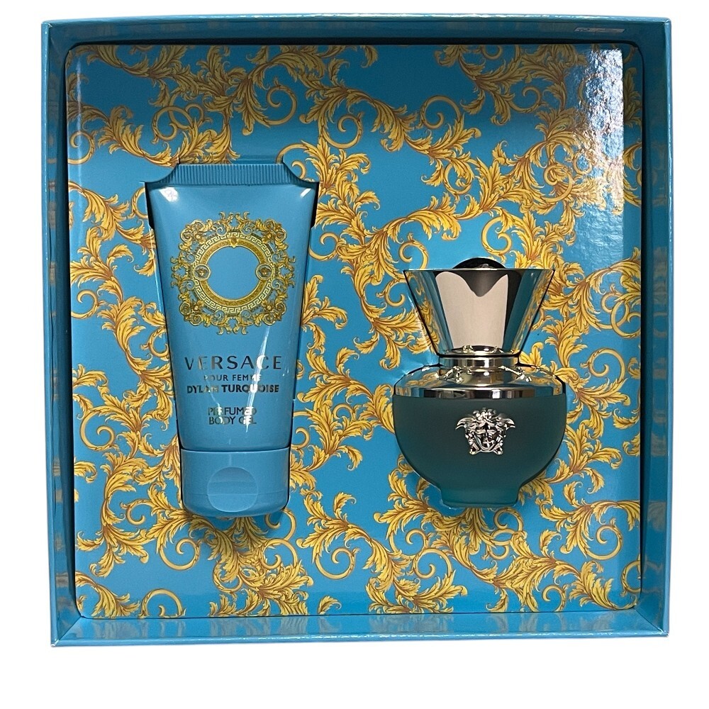 Versace Dylan Turquoise 30Ml Edt Spray & 50Ml Perfumed Body Gel Gift Set - Image 3