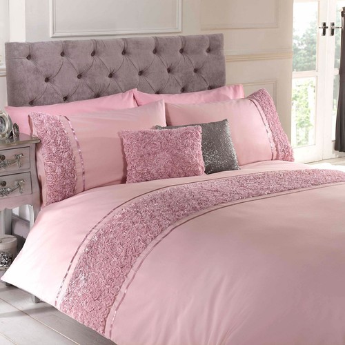 LIMOGES ROSE RUFFLE DOUBLE DUVET COVER 
