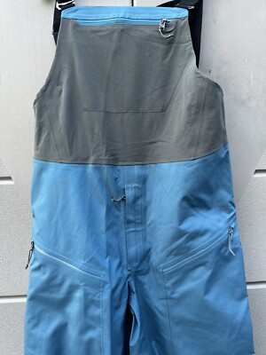 Patagonia Men's Snowdrifter Bibs Medium Navy Grey 30075 FA19 FLAW