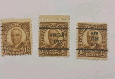 1930 Lot De 3 timbres Warren G. Harding 1/2 cent - Dont 2 Préoblitérés - Photo 1/4
