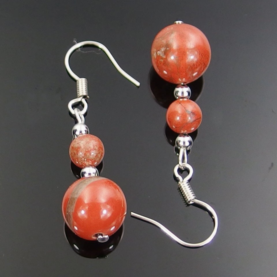 Stone Earrings Gold Natural Gemstone Dangle Earrings - 6mm - Foto 10