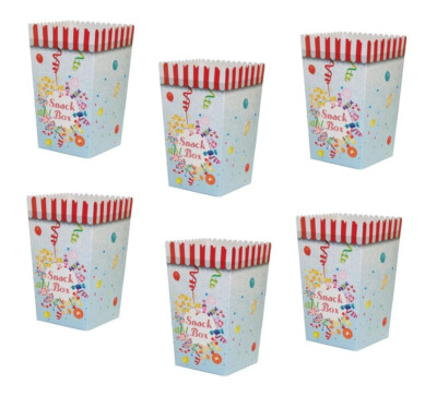 6 x POPCORN BOX ca. 1,1 Liter FACKELMANN Faltschachtel Popcorntüte Snackbox Papi