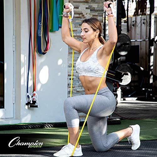 Champion Sports Resistance Tube Bands for Men and Women, 80 lbs Resistance, Gree