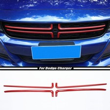 4p Front Grille Inserts Trim Strips For Dodge Charger Sxt 15-23 Accessories Red