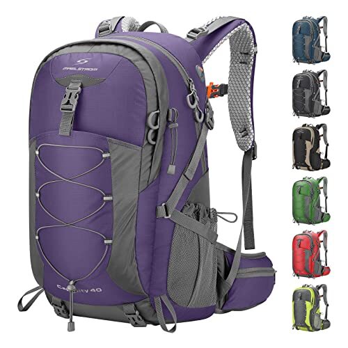 Waterproof 40L Purple Hiking Backpack for Camping & Day Trips-image