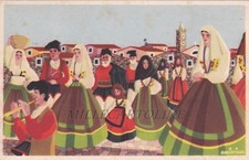 NUORO: Costumi Sardi - Corteo Nuziale - tempera di Bakisfigus  1948