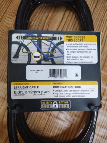 Onguard Bike Lock 6’ x .47” Combo Cable Bike Lock NEW!! - Picture 5 of 11