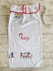 Sac à pain ancien brodé à la main à Madagascar - 65x35 cm - coton
