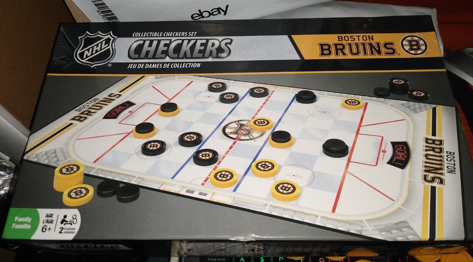 NHL Hockey Collec. Checkers Board Game Boston Bruins Edi. (missing 1