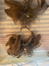 3 Hair Comb Accessory, 2 feather with rhinestone and 1 new accessory comb