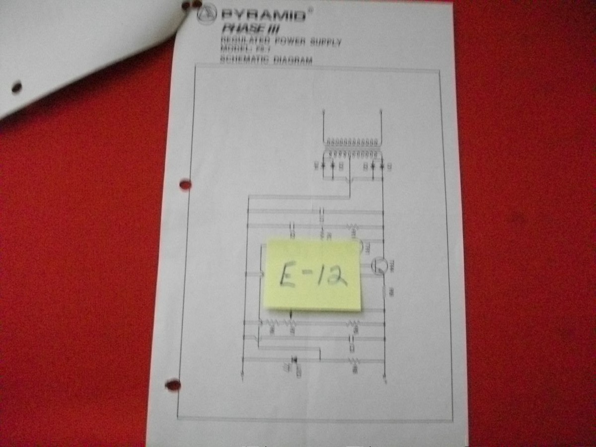 VINTAGE 1980's PYRAMID PHASE III PS-7 REGULATED POWER SUPPLY SPECS
