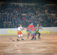 GUY LAPOINTE Squares OFF FIGHT w/GLEN SATHER 120mm Color NEGATIVE HABS vs NYR
