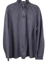 Chaps Ralph Lauren Mens Sweater Large Navy Blue Cotton 1/4 Zip Pullover India