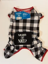 New Vibrant Life M Pet Dog Holiday Pajamas "Naughty Or Nice?" 