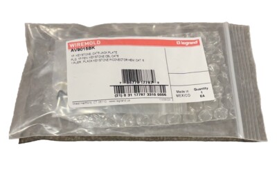 1 x  WIREMOLD AV9015BK Legrand 1P, Keystone CAT6 Jack Plate Black