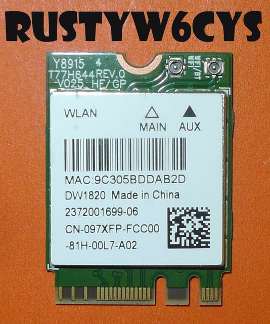 Dell Latitude 7390 DW1820 M.2 WLAN & BT 4.1 +HS Wireless Card REV A02