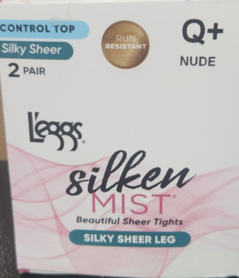 Leggs Silken Mist Silky Sheer LEG 2 Pair Q+ Nude color