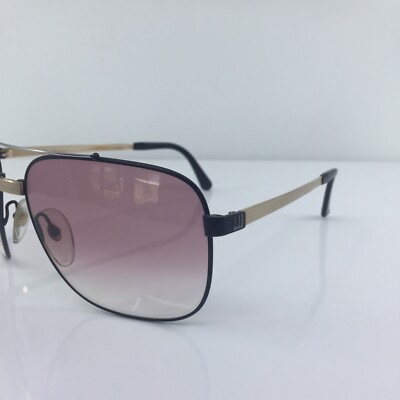 New Vintage Dunhill 6036 Sunglasses Aviator C. 90 Black With Gold