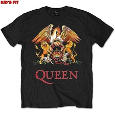 Image of Queen Kids T-Shirt Classic Crest Logo Official Product Ages 1-14yrs Free postage
