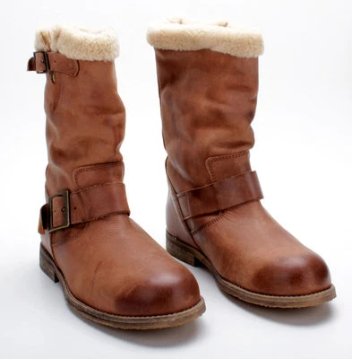 Buffalo Damen Stiefel Boots 13980F Washed Leather TAN 01 braun