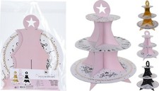 Pack of 2 Disposable 3 Tier Christmas Cardboard Cup Cake Food Stand Xmas Food