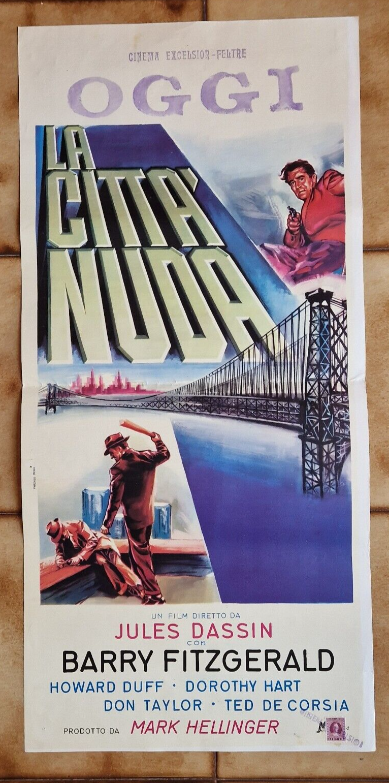 Locandina originale film La città nuda (1948) - Regia di Jules Dassin