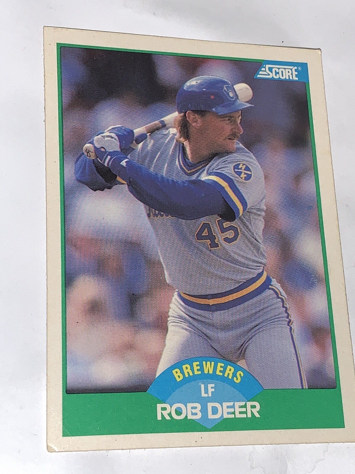1989 Score Rob Deer of Milwaukee Brewers #72 Baseball Card