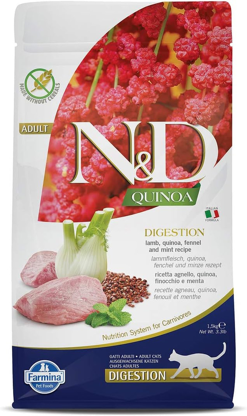 Farmina N&D Quinoa Digestion Gatto Agnello 1,5kg | Crocchette Digestive