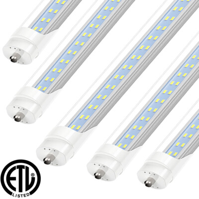 8 Pack T8 8FT LED Shop Light Bulbs Garage 72W LED Tube Lights Single Pin 6000K