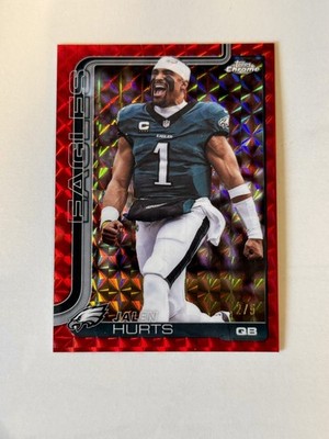 2025 Topps Chrome - Jalen Hurts #247 Image Variation Red Geometric /5 SB LIX MVP