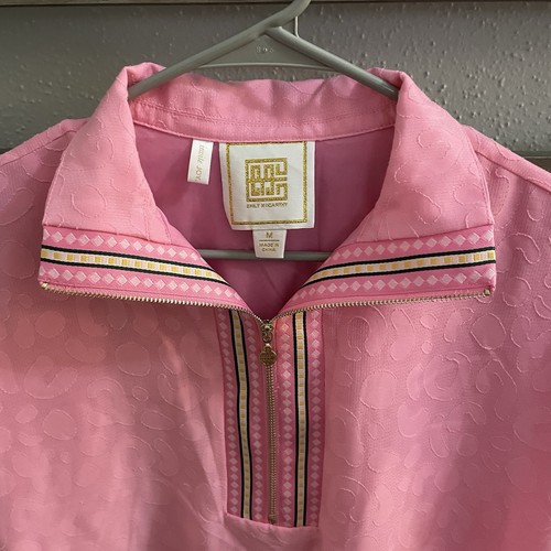 RARE HTF Emily McCarthy Poppy Pullover Top Taffy Cheetah Light Pink Shirt M - Picture 7 of 16