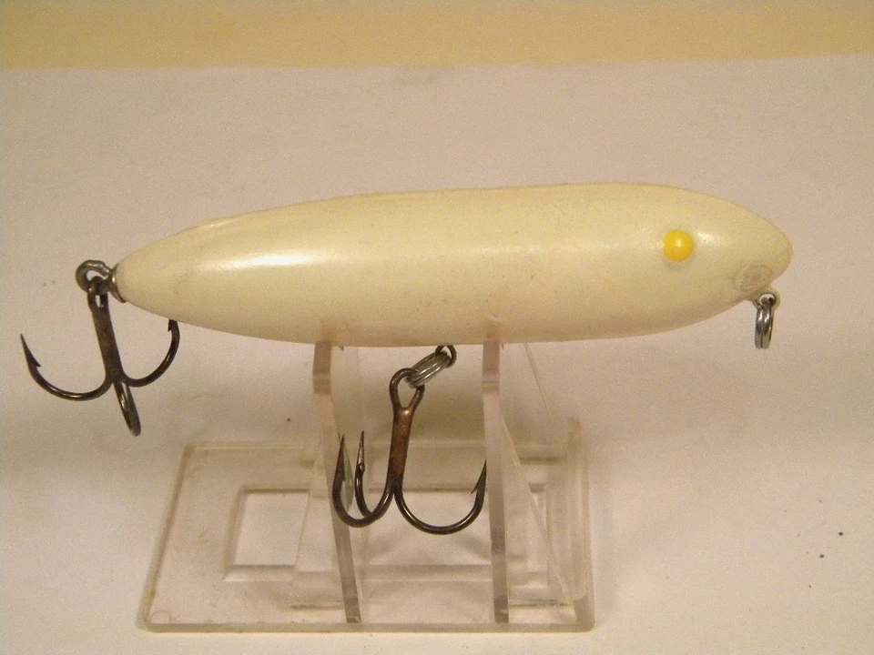 Señuelo vintage Norman Rat Lur blanco sonajero topwater crankbait Foto 2 de 3