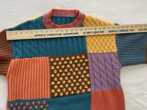Cider Grandma’s Quilt Patchwork Knit Sweater Multi Color Women Size 2XL - Picture 6 of 12